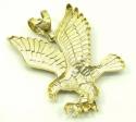 Mens 10k yellow gold two tone flying eagle pendant 