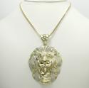 10k yellow gold large two tone 3d lion head pendant