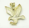 Mens 10k yellow gold medium two tone flying eagle pendant