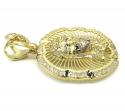 10k yellow gold mini jesus halo pendant 1.10ct