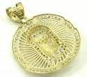 10k yellow gold mini jesus halo pendant 1.10ct