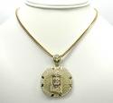 10k yellow gold mini jesus halo pendant 1.10ct