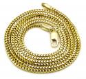 10k yellow gold solid skinny franco link chain 18-24 inch 1.5mm