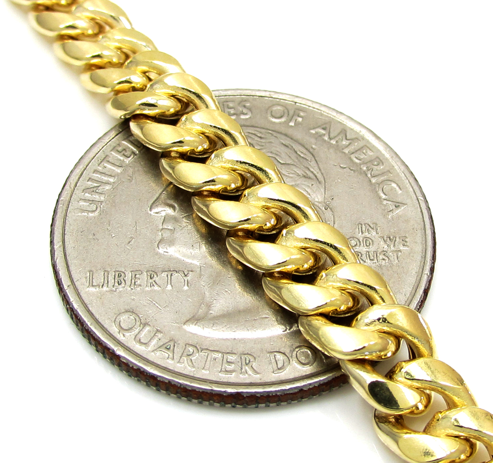 10k yellow gold hollow cuban miami chain 20-30 inch 6mm - Image 4