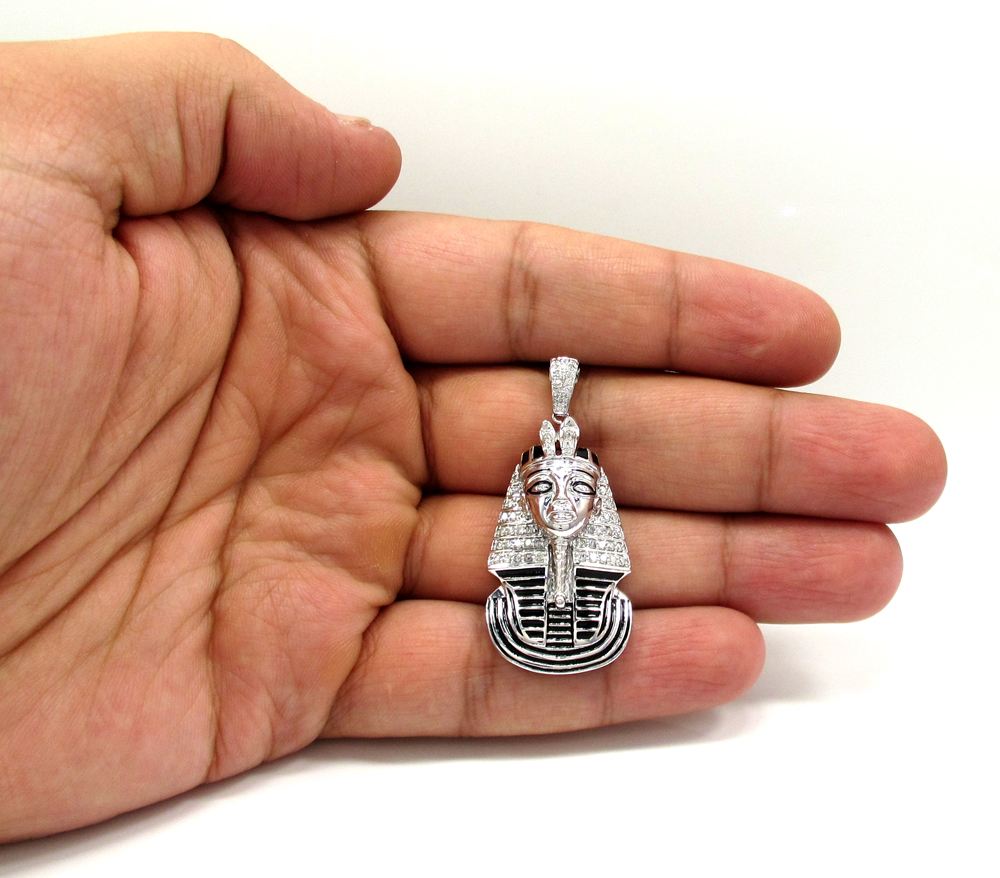 10k yellow and white gold pharaoh sphinx pendant .57ct - Image 7