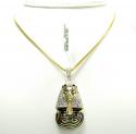 10k yellow and white gold pharaoh sphinx pendant .57ct