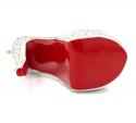14k white gold red bottom stiletto heel shoe 2.88ct
