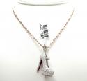 14k white gold red bottom stiletto heel shoe 2.88ct