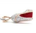14k rose,white, yellow gold red bottom stiletto heel shoe 1.96ct