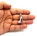 14k rose,white, yellow gold red bottom stiletto heel shoe 1.96ct