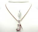 14k rose,white, yellow gold red bottom stiletto heel shoe 1.96ct