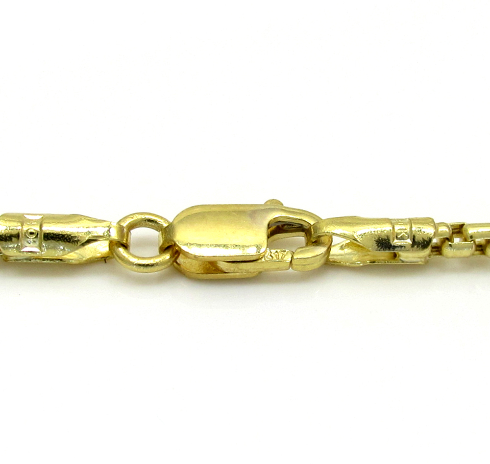 10k yellow gold skinny venetian box chain 22-24 inch 2.0mm