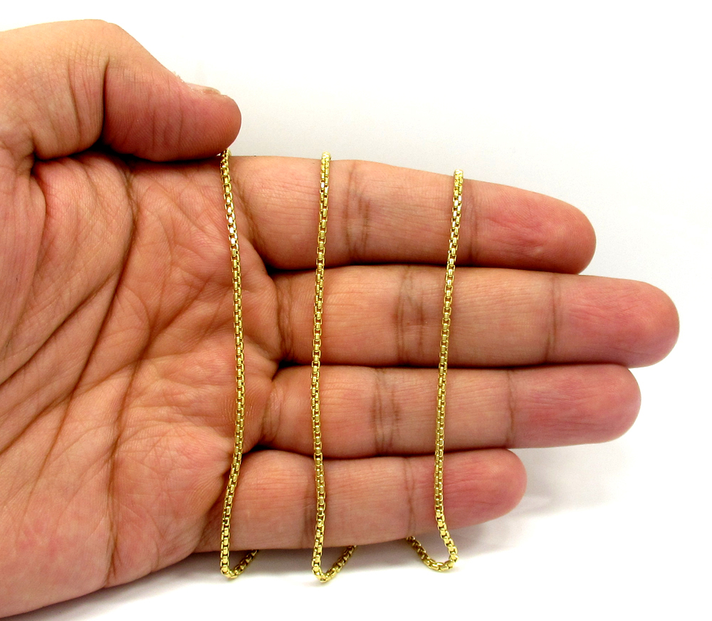 10k yellow gold skinny venetian box chain 22-24 inch 2.0mm