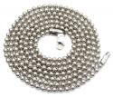 10k white gold smooth bead link chain 20-28 inch 2.2mm