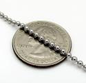 10k white gold smooth bead link chain 20-28 inch 2.2mm