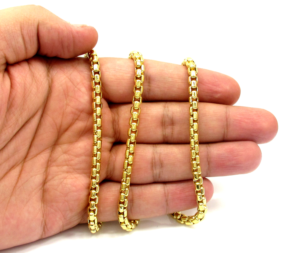 10k yellow gold thick venetian box chain 22-28 inch 5.0mm - Image 5
