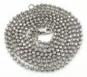 10k white gold moon cut skinny bead link chain 16-26 inch 2.0mm