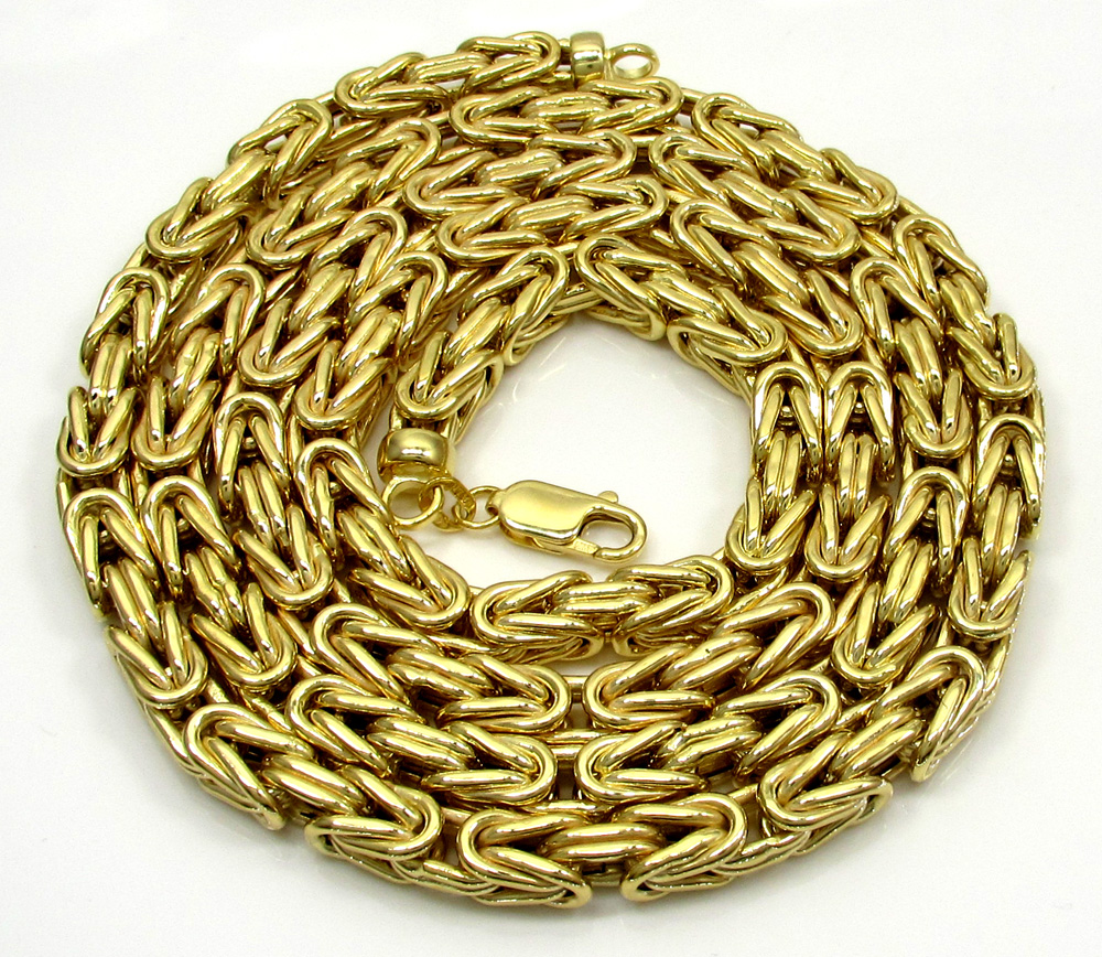 10k yellow gold byzantine chain 24-30 inch 5.8mm - Image 2