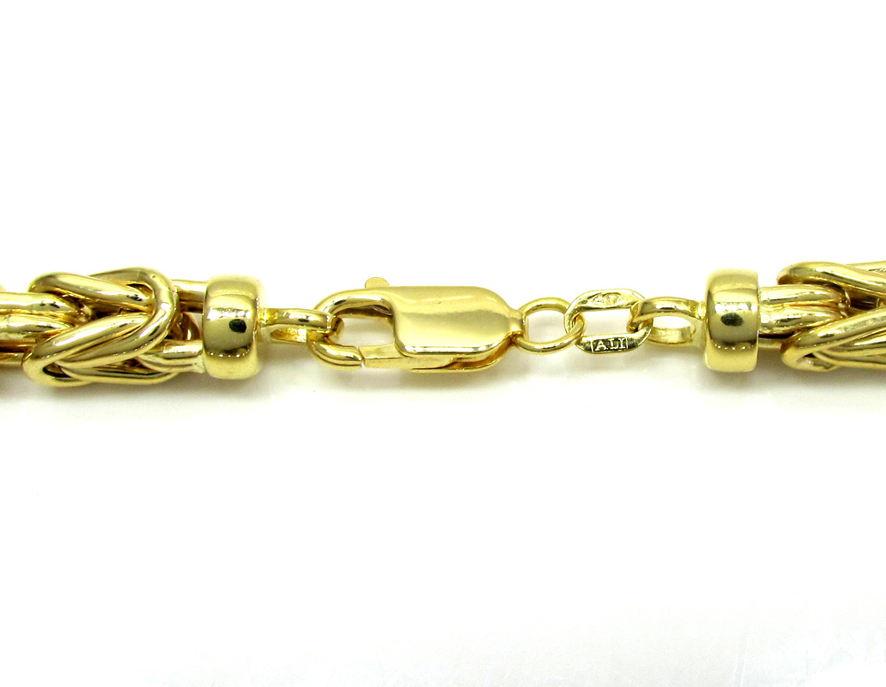10k yellow gold byzantine chain 24-30 inch 5.8mm - Image 3