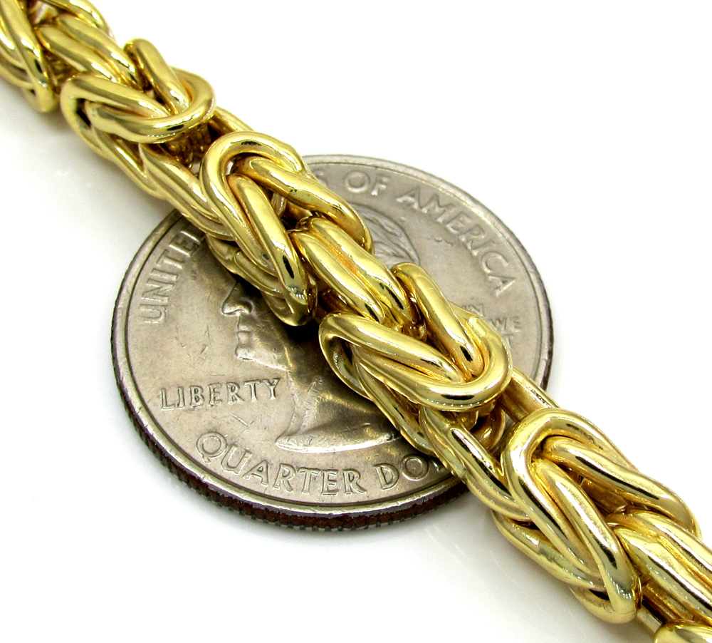 10k yellow gold byzantine chain 24-30 inch 5.8mm - Image 4