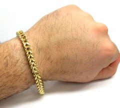 10k yellow gold wide franco bracelet 8.50 inch 7mm