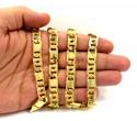 10k yellow gold thick solid tiger eye chain 30 inch 9.9mm 
