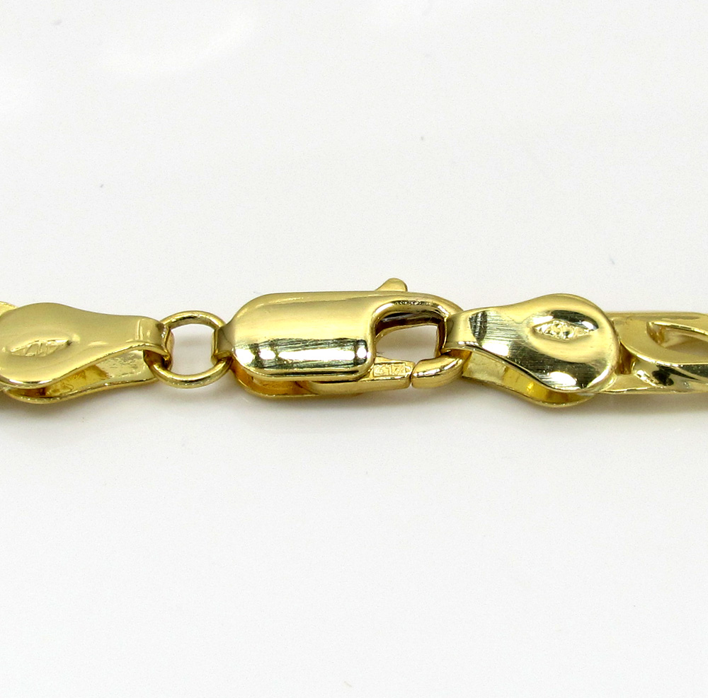 10k yellow gold solid tiger eye chain 22-26inch 5mm 