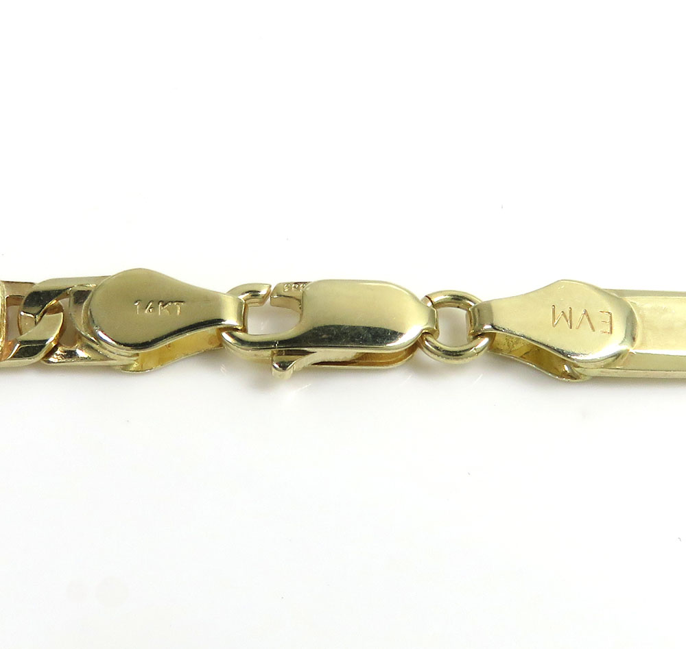 14k yellow gold solid tiger eye chain 20-26inch 5mm - Image 4