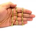 10k yellow gold solid tiger eye chain 22-26inch 5mm 