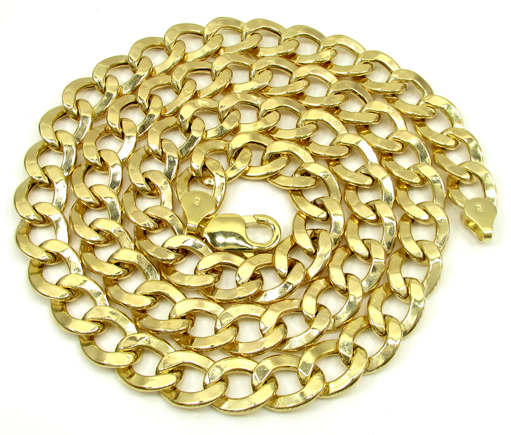 10k yellow gold thick cuban chain 26 inch 10.6mm
