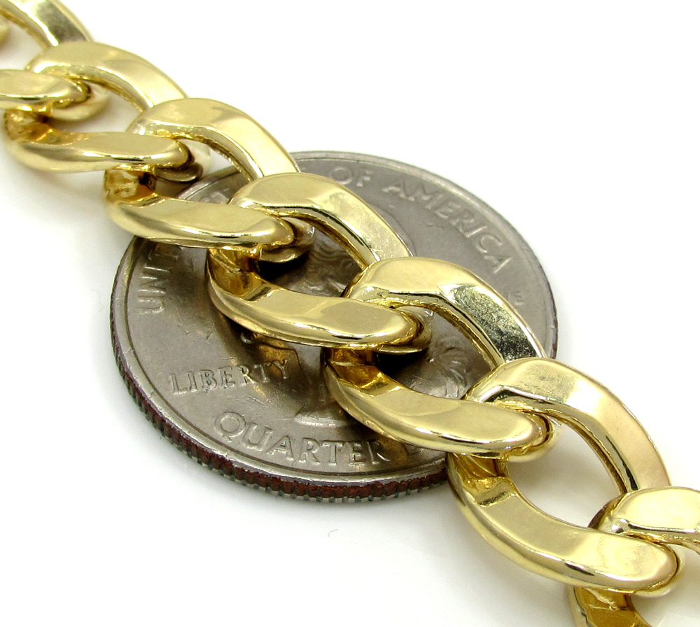 10k yellow gold thick cuban chain 26 inch 10.6mm