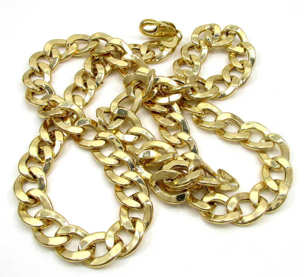 10k yellow gold thick cuban chain 26 inch 10.6mm