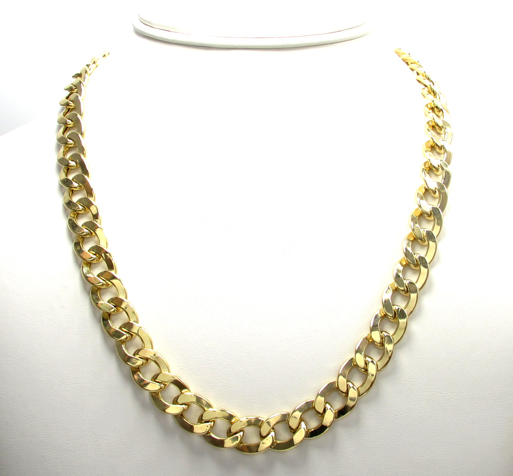 10k yellow gold thick cuban chain 26 inch 10.6mm