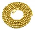 10k yellow gold hexagon bead link chain 20-30 inch 2.3mm