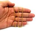 10k yellow gold hexagon bead link chain 20-30 inch 2.3mm