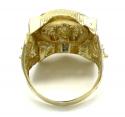 10k yellow gold large medusa head ring .20ct