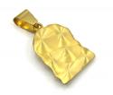 10k yellow gold mini jesus face solid back  pendant .28ct