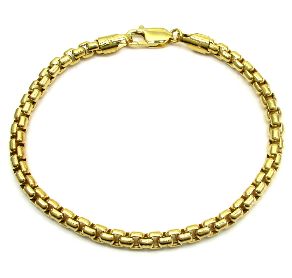 10k yellow gold skinny venetian box bracelet 8 inch 5mm - Image 2