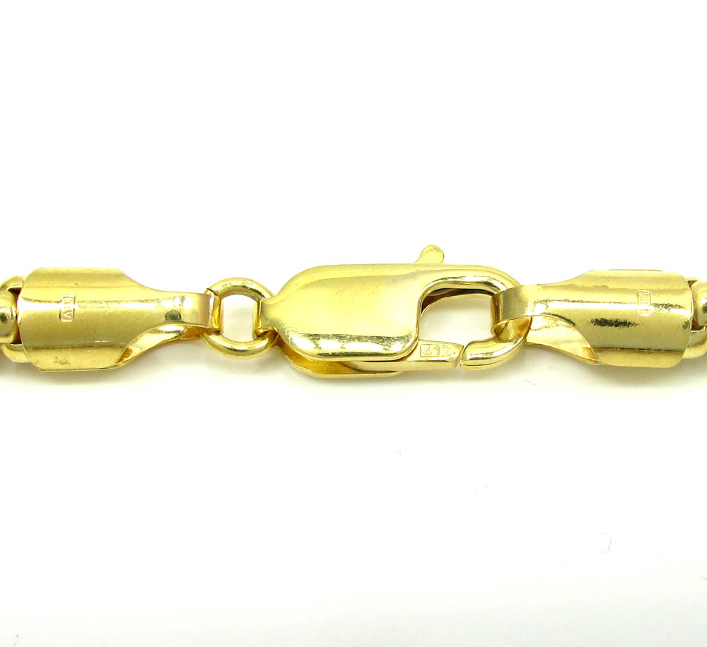 10k yellow gold skinny venetian box bracelet 8 inch 5mm - Image 3