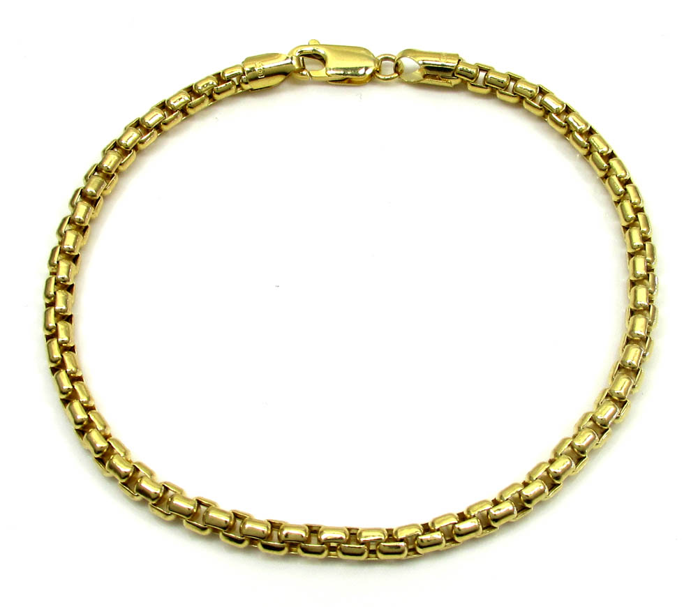10k yellow gold venetian box bracelet 8 inch 3.5mm