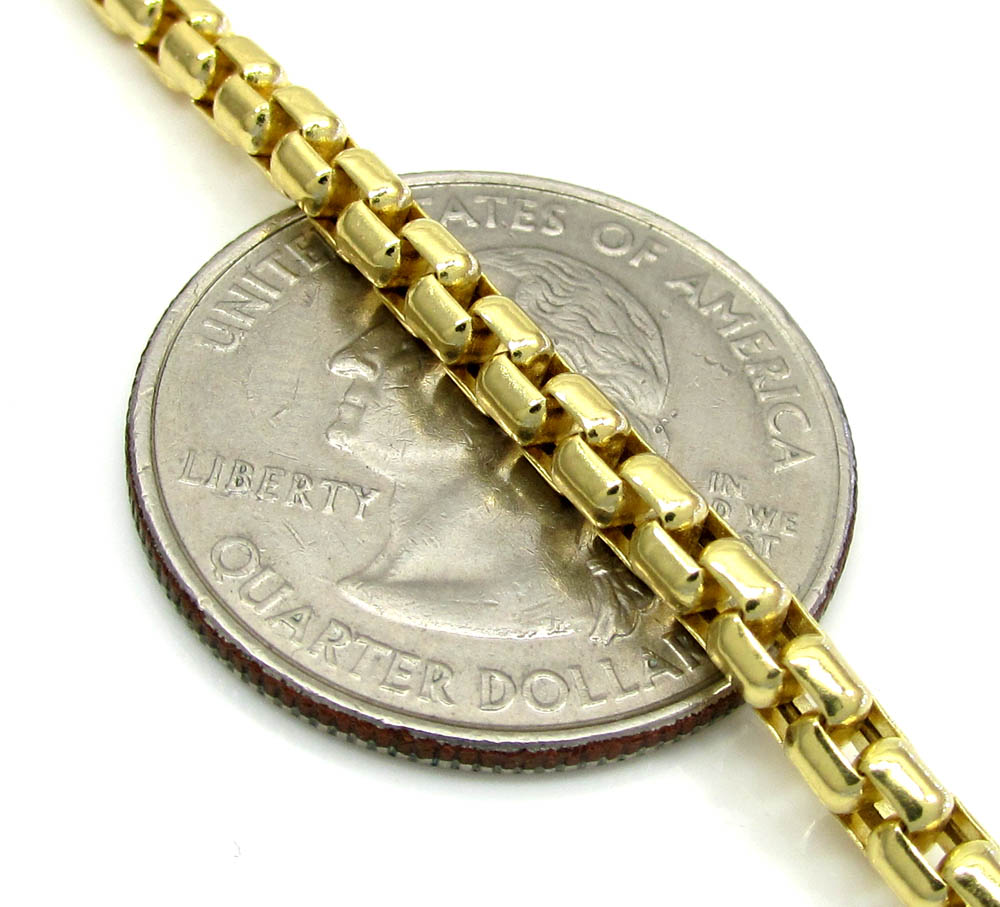 10k yellow gold venetian box bracelet 8 inch 3.5mm - Image 4