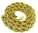 10k yellow gold thick smooth hollow rope chain 24-30 inch 10.0mm