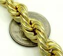 10k yellow gold thick smooth hollow rope chain 24-30 inch 10.0mm