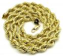 10k yellow gold thick smooth hollow rope chain 22-28 inch 9mm