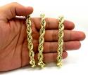 10k yellow gold thick smooth hollow rope chain 22-28 inch 9mm