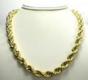 10k yellow gold thick smooth hollow rope chain 22-28 inch 9mm