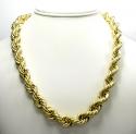 10k yellow gold thick smooth hollow rope chain 24-28 inch 12mm