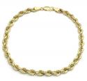 10k yellow gold smooth hollow rope bracelet 8 inch 4.00mm