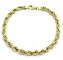 10k yellow gold smooth hollow rope bracelet 8.25 inch 5.50mm