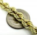 10k yellow gold thick smooth hollow rope bracelet 8.50 inch 8mm